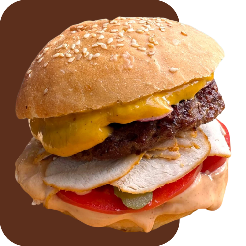 Мясной микс бургер